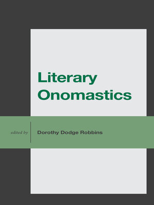 cover image of Literary Onomastics
